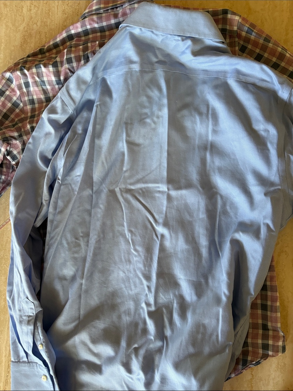 Set of 2 Banana Republic Men's Blue and Pink Check Dress Shirt Duo Size M - Picture 9 of 9